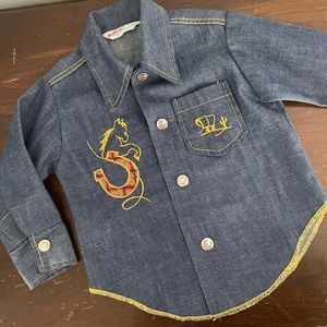 Cowboy Western Jean Denim Shirt